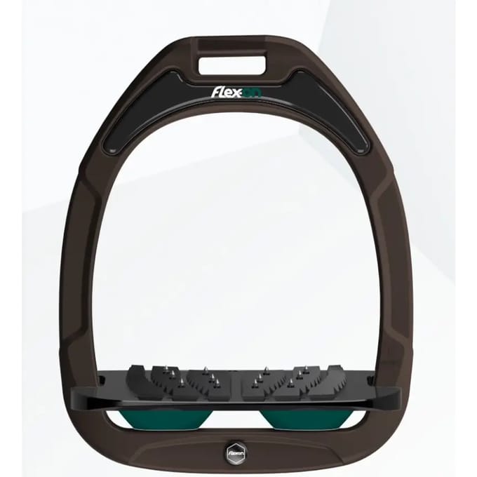 Veilige ruiterstijgbeugels Schuin Ultra Grip Bruin/Zwart/Groen Flex-On Safe-On