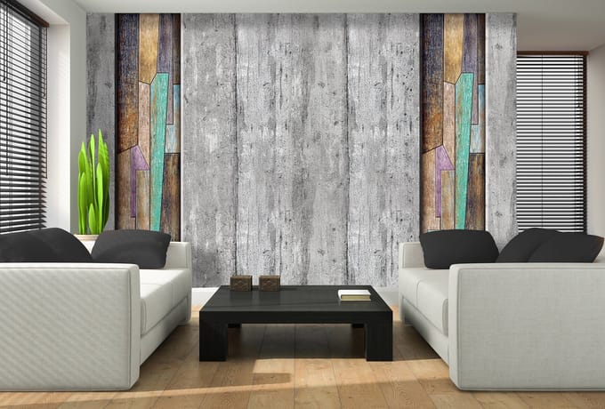 Modern Wood Planks Texture Photo Wallcovering