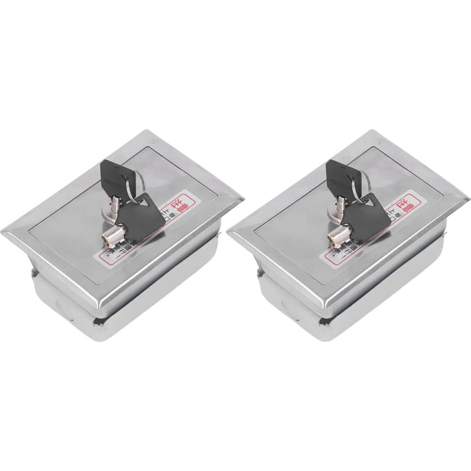 2 Pièces Boîtier Interrupteur à Clé Acier Inoxydable Universel avec Clés Kit d'Accessoires pour Porte gray