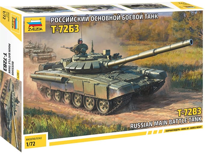 Zvezda Modelbouwpakket Militaire voertuigen - 5071 Russian Main Battle Tank T-72B3 Plastic - 1:72 - Modelbouw
