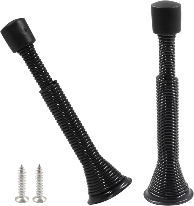 Deurstopper Set - Veer Deurstoppers - Muur Beschermen - Zware Kwaliteit - Verstelbaar 78-119mm - Zwart