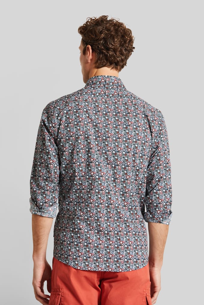 Bugatti Herren Casual overhemd met knoopsluiting