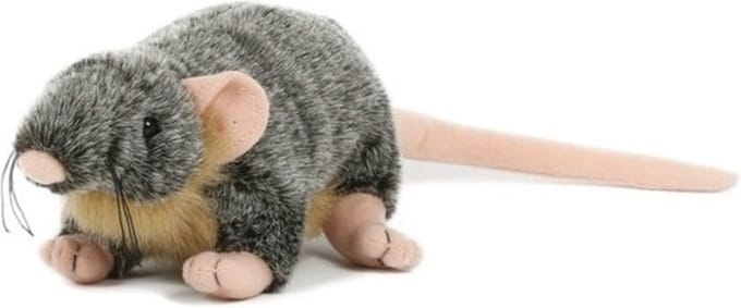Semo Pluche knuffel rat - 18 cm - grijs - speelgoed