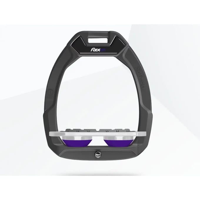 Veiligheidstekkers Paardrijden Plat Grip Antraciet/Grijs/Paarse Flex-On Safe-On