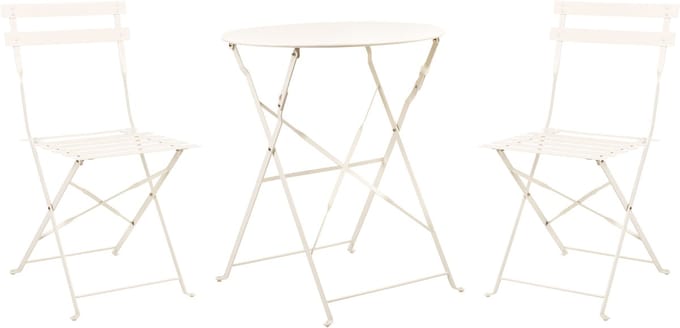 FIORI - Bistroset voor 2 - Gebroken wit - Staal