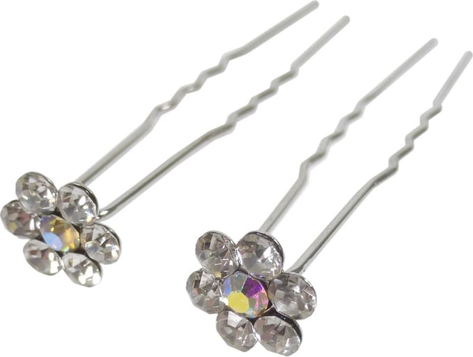 Haarpinnen bloem strass Bruid Bruidskapsel opsteken (2 stuks)