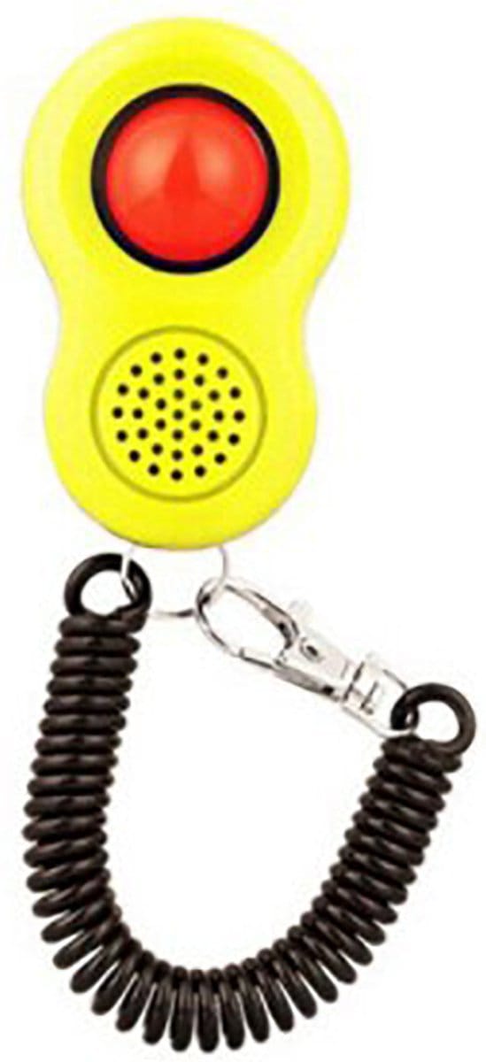 Clicker - training voor huisdieren - Clicker met Polsband en elastisch - Geel