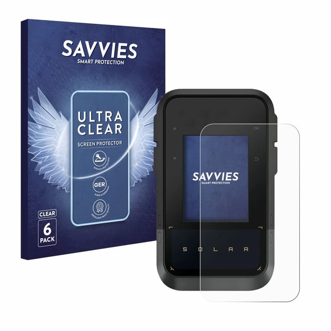 Savvies - Screenprotector voor Garmin eTrex Solar - Folie Beschermfolie transparant 6 Stuks