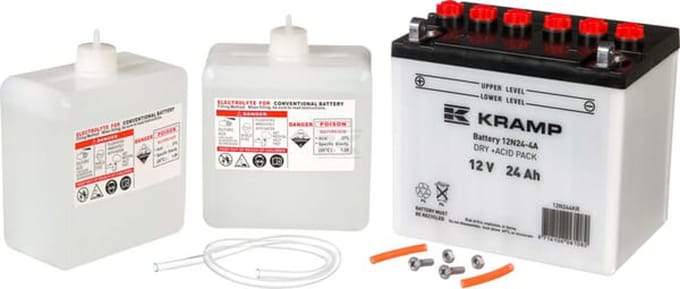 Kramp accu 12 volt 24 ah 200a met zuur