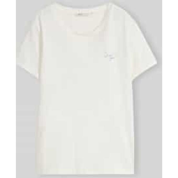 Tom Tailor Denim - T-shirt met borduursel - Maat XL - off white