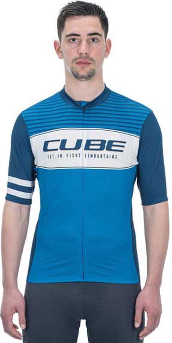 Cube Blackline Cmpt Korte Mouw Wielertrui Blauw L Man