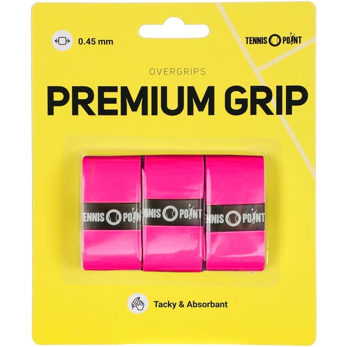Tennis-Point Premium Grip Verpakking 3 Stuks-Pink