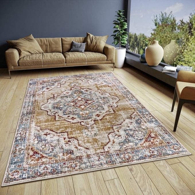Flycarpets Klassiek Vintage Vloerkleed - Strozzi - Rood / Multi - 80x120 cm