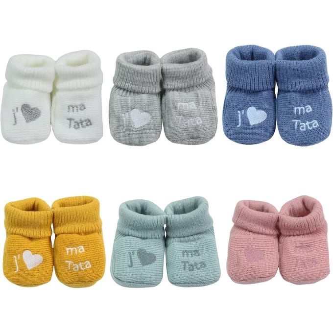 Babyslofjes Trois Kilos Sept J'aime Tata (x6)