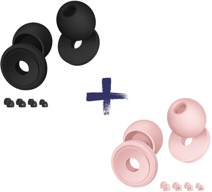Nova Venture CometPods Duo Set – Loop Earplugs Style – 33dB Noise Reduction Earplugs – The Quiet Experience – Comfortabele Oordoppen – Zwart & Roze