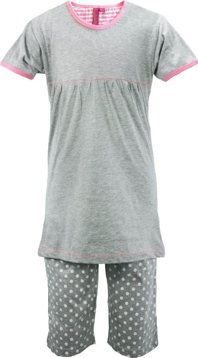 AnnaRebella Meisjes Pyjama - 100% Katoen - Grijs - Maat 128