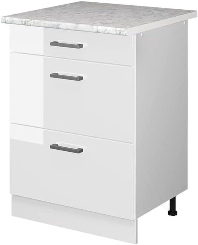 Universele Kast - Opbergkast Lade - Hobby Ruimte - Verstelbare Poten - 60 cm Breed - Wit Hoogglans