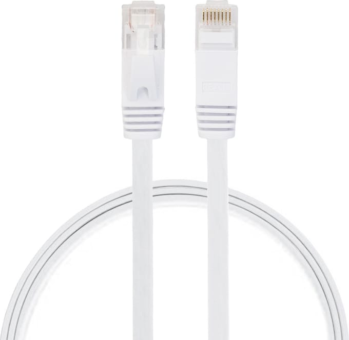 By Qubix internetkabel - 0.5 meter - cat 6 - Ultra dunne Flat Ethernet kabel - Netwerkkabel (1000Mbps) - Wit - UTP kabel - RJ45 - UTP kabel