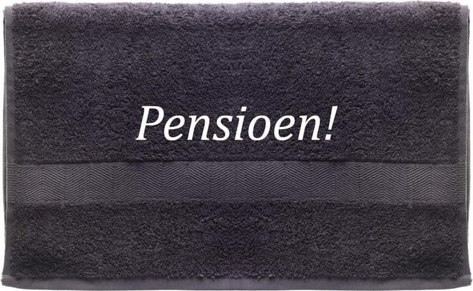 Handdoek - Pensioen - 100x50cm - Grijs