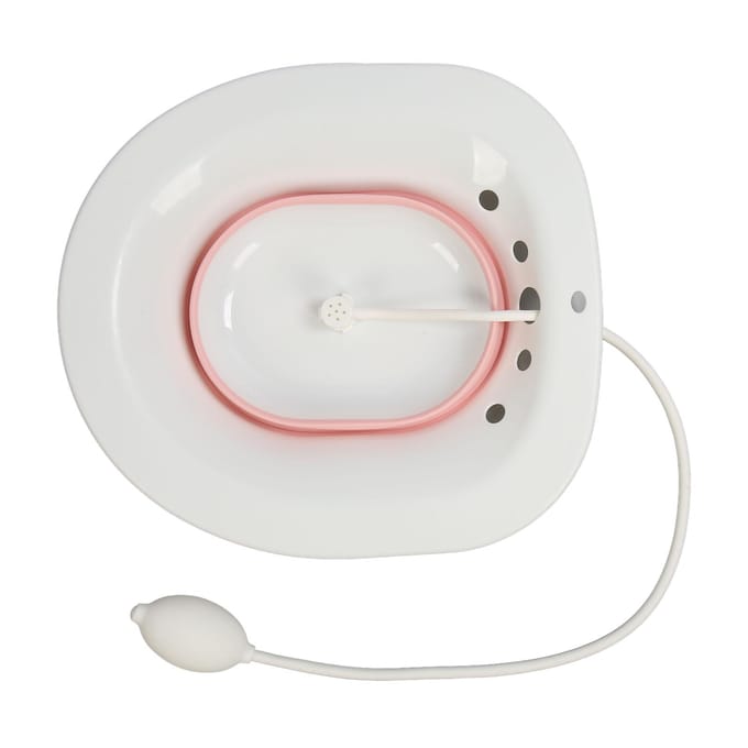 Zitbad Opvouwbaar Multifunctioneel PP Siliconen Toiletbril Zitbad voor Aambeien Postpartum Zorg beige
