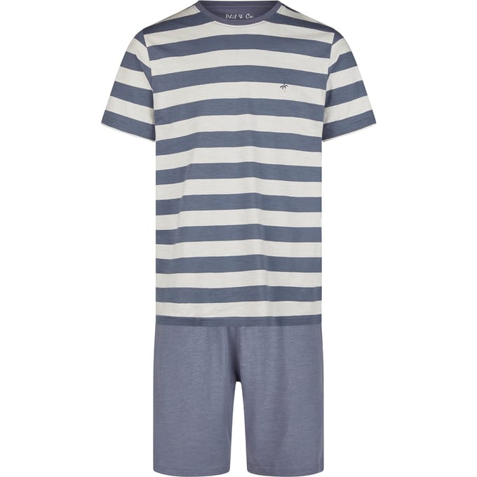 Phil & Co Heren Shortama Korte Pyjama Set Palm Gestreept - Maat XL