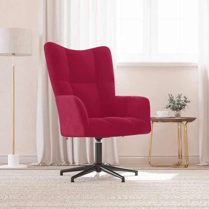 vidaXL Relaxstoel fluweel wijnrood