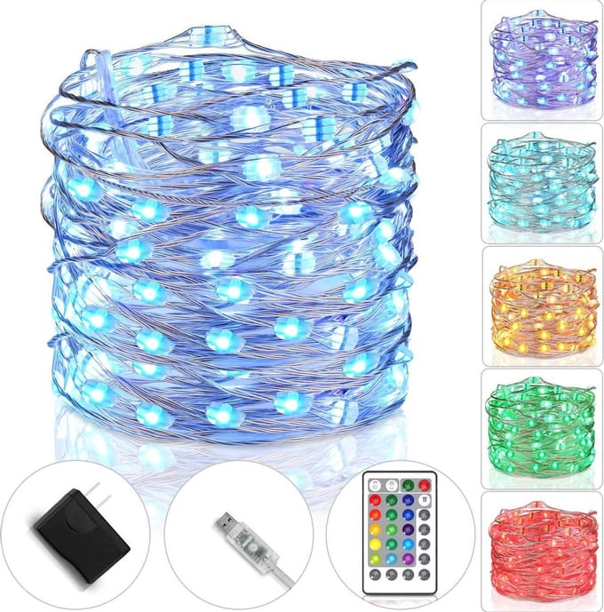 Buxibo - Waterdichte Fairy Lights - Lampjes Slinger - LED Lichtslinger - 5M met 100LED in Multi Kleur - USB Aansluiting - Sfeerverlichting
