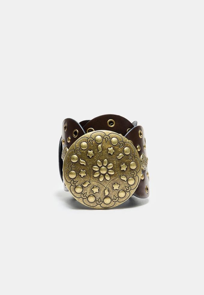 Stradivarius Riem met ronde gesp  Bruin 90