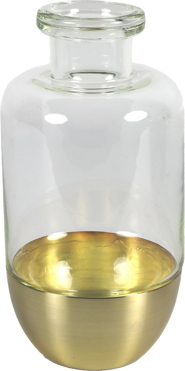 Countryfield Bloemenvaas Mystik - Glas - transparant/goud - 13 x 25 cm