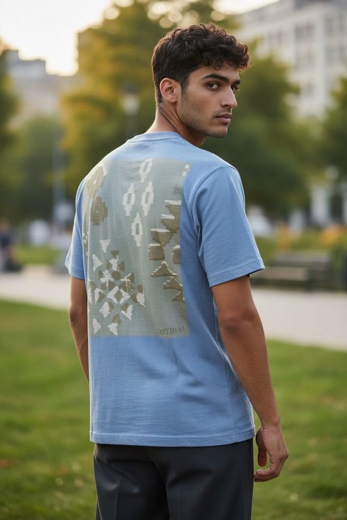 Cast Iron - T Shirt - Mannen - Donkerblauw - Donkerbeige - Maat S
