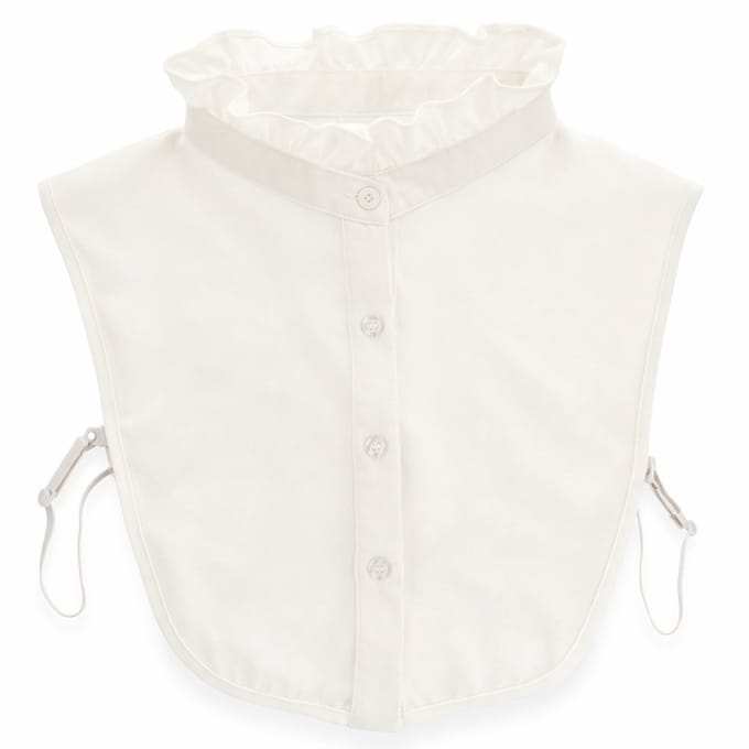 Lajetti - Los Wit Kraagje - Blouse Kraagje met Ruches - Dames Kraagje