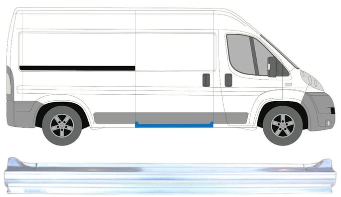 Volledige dorpel schuifdeur voor Citroen Jumper 2006-2026 / Rechts