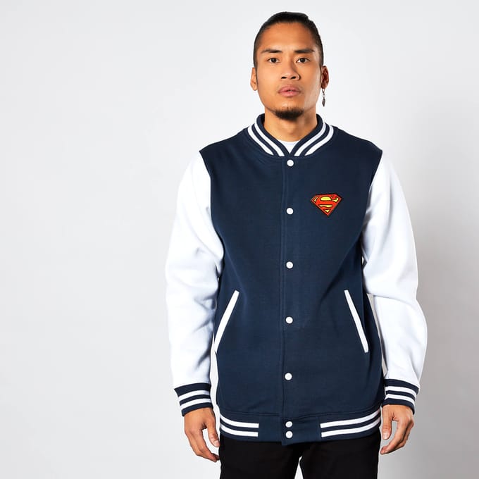 DC Comics Superman Varsity Jacket - Navy / White - L