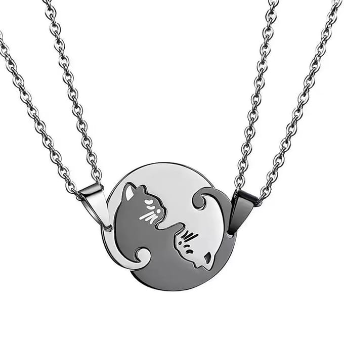 WeLoveSilver - katten vriendschapsketting - chirurgisch staal - 59 cm