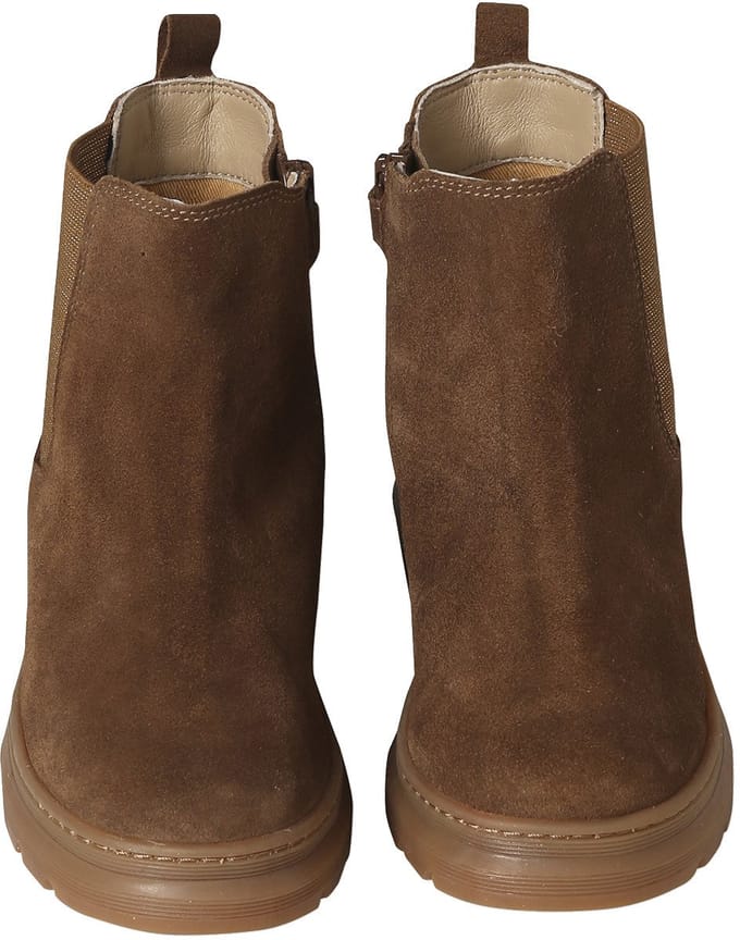 Vertbaudet Boots voor meisjes van leer, elastisch en met rits