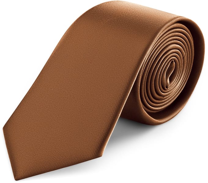 Roestkleurige Satijnen Stropdas van 8 cm