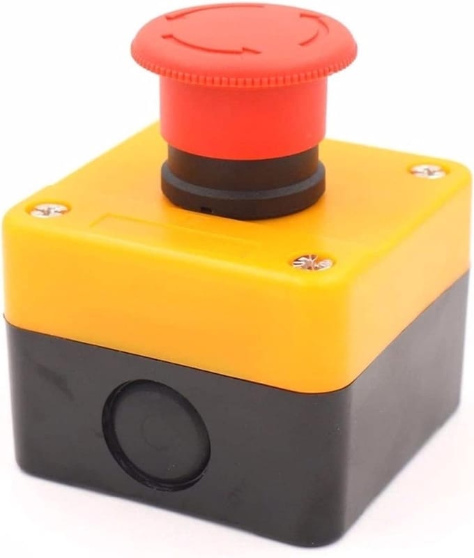 Noodstop Drukknop - Schakelaar met Doos - Machine Bediening - Weerbestendig - 660V 10A - Rood