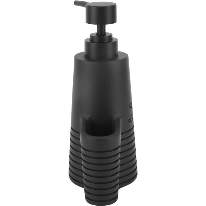 Afwasmiddeldispenser RVS Afwasmiddeldispenser met Schoonmaakborstel voor Keuken black