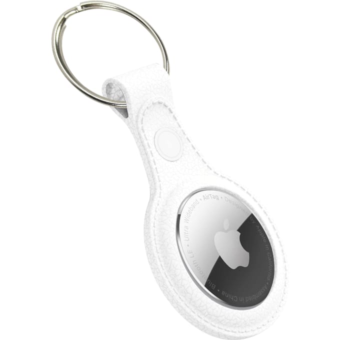 Telefoonglaasje Sleutelhanger - voor Apple AirTag - Siliconen - Wit