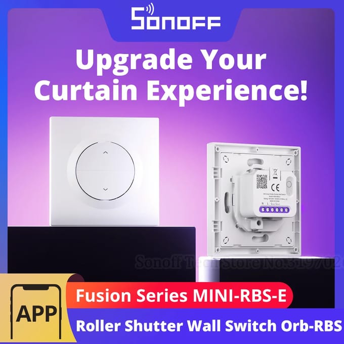 SONOFF Orb-RBS Fusion Series Matter Over WiFi Smart Roller Shutter-wandschakelaar MINI-RBS-E Nauwkeurige percentage-aanpassing Werkt met Google Home Alexa AppleHome