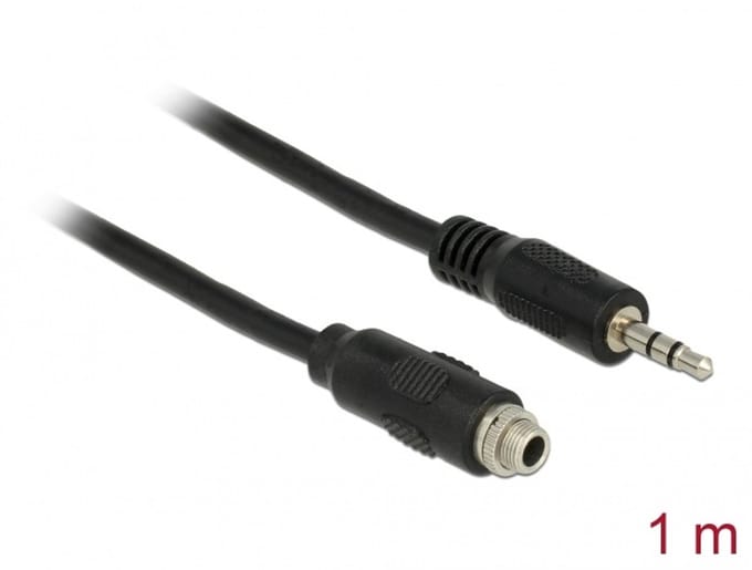 Delock Cable Stereo Jack 3.5 mm female panel-mount > Stereo Jack 3.5 mm male 100 cm