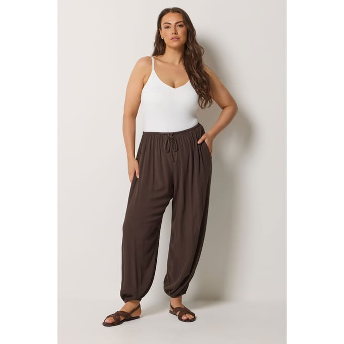 Yours Chocoladebruine Ballonbroek Met Omslag Size 42