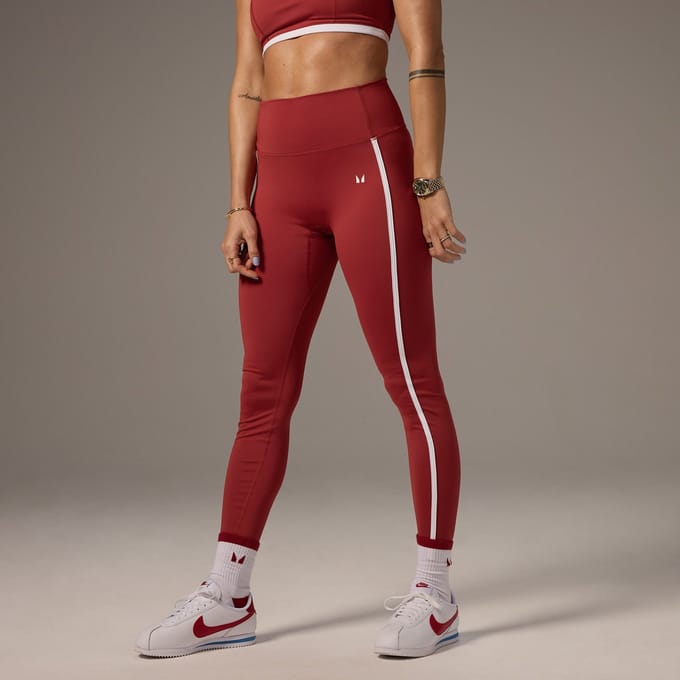 MP X Tatiana contrasterend gestreepte legging - Verwassen roestrood - L