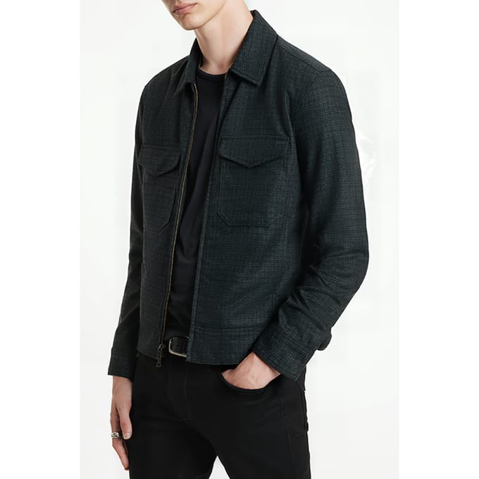 John Varvatos Landon Jacket - Zipper Closure Zip-out H Moss Taglia: 50 | Giacche leggere Outlet | Uomo