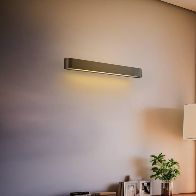 Nowodvorski Lighting Wandlamp Soft, breedte 60 cm, grafiet, aluminium, G13