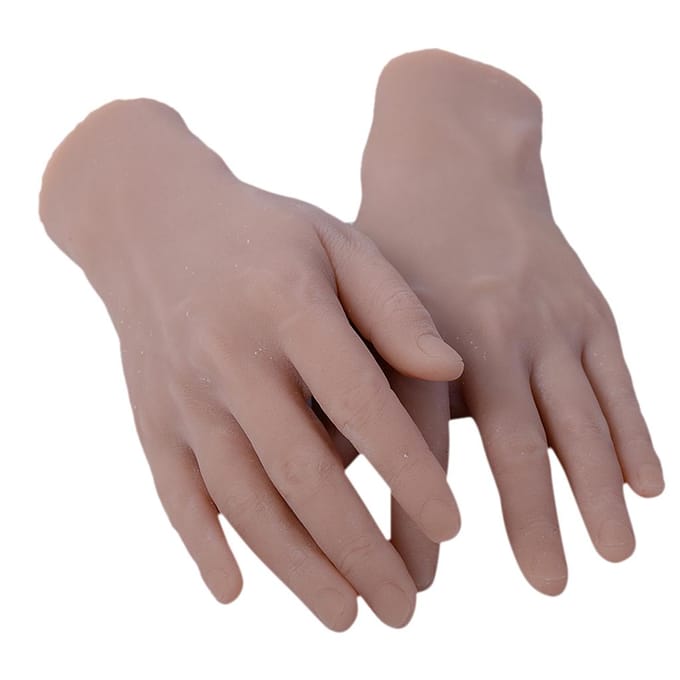 TPE Heren Mannequin Fake Handen Sieraden Bangle Horloge Display Oefenpop Hand 25 cm gray