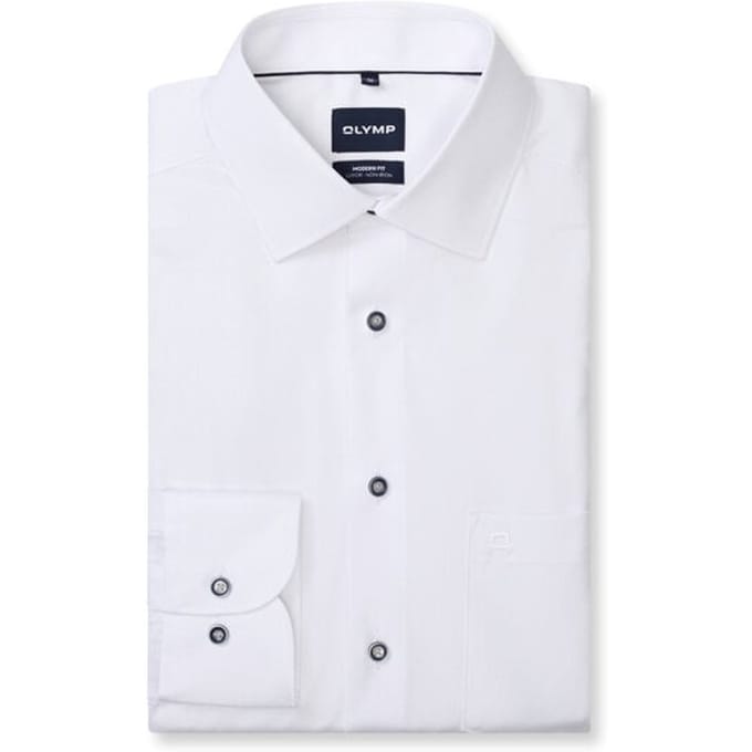 OLYMP Luxor Overhemd, Modern Fit, New Kent, Wit