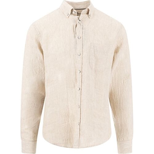 Fynch-Hatton Overhemd Linnen Fine Striped Button-Down Zand / male