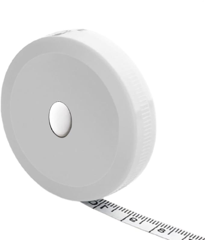 Meetlint Lichaam - Zachte Liniaal - Kleding Maken - Intrekbaar Ontwerp - 5 cm - Wit