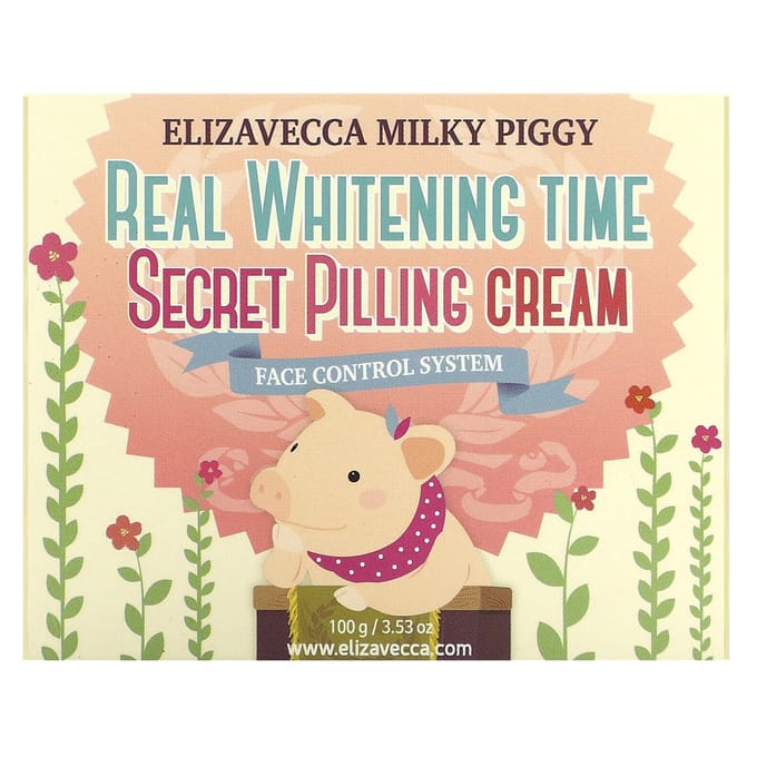 Elizavecca, Milky Piggy, Secret Peeling Cream, Face Control System, 100 g (3.53 oz) white